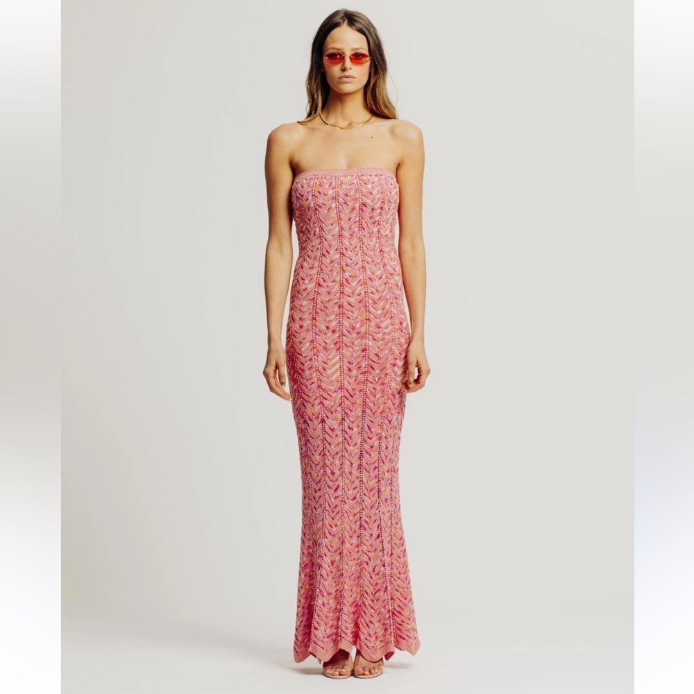 Ronny Kobo Tasha crochet strapless dress